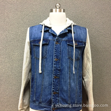 Men's cotton denim double pocket casual jacket